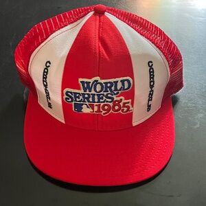 1985 World Series St Louis Cardinals MLB Baseball AJD Lucky Stripes Hat Vintage